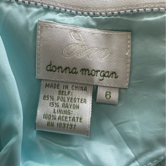 Donna Morgan Striped Watercolor Strapless Dress Size 6 - Picture 11 of 11